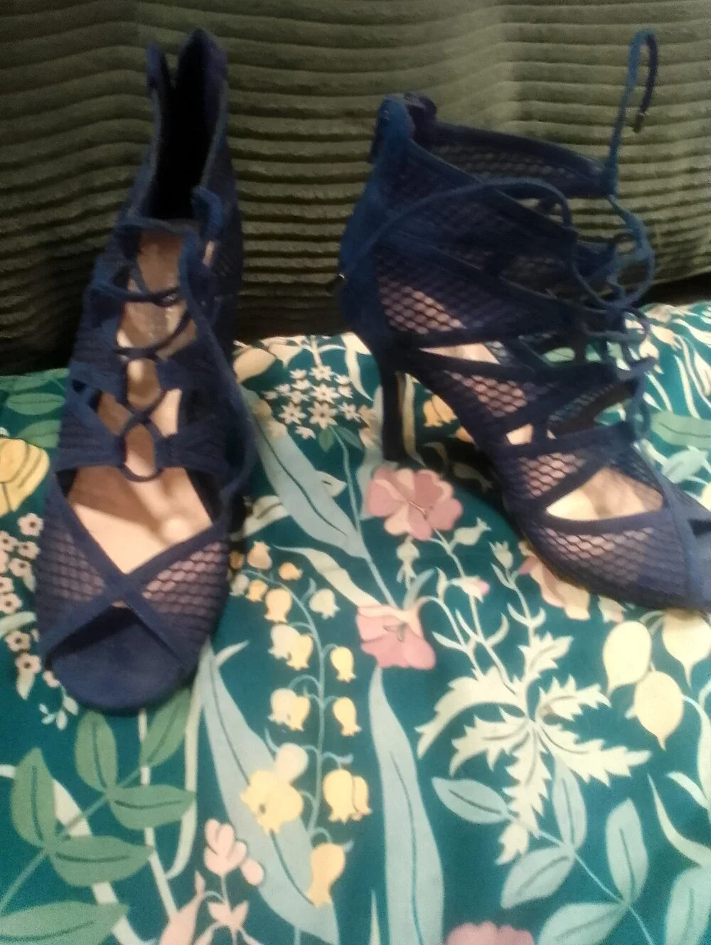 Nine West Navy Blue Strappy Heels